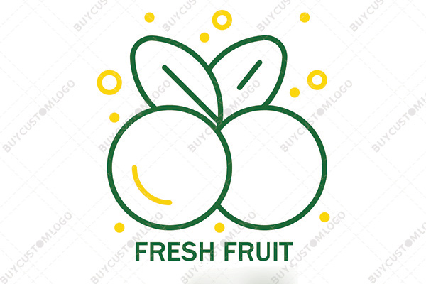 fruit sketch green logo