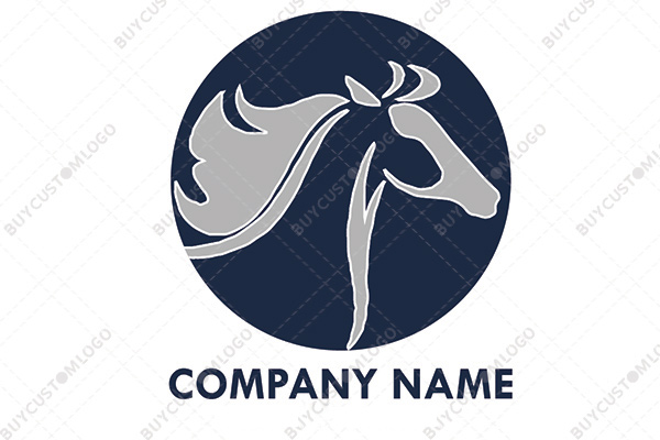 blue and grey horse seal logo
