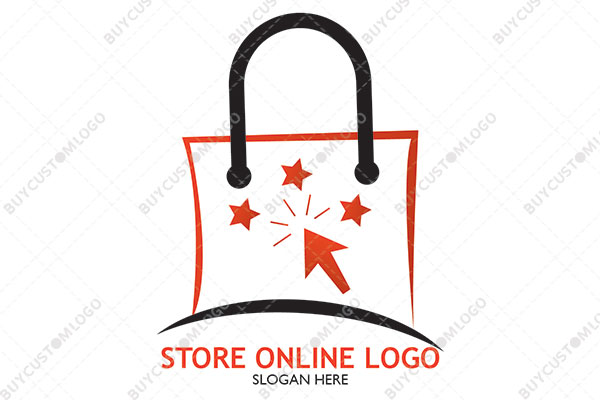 stars and cursor shopping bag logo