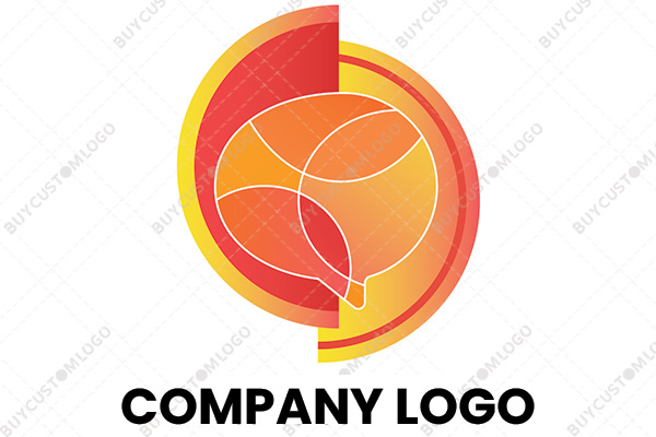 bifurcated circle messaging icon logo