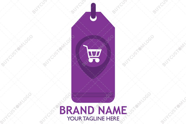 price tag location shopping cart logo