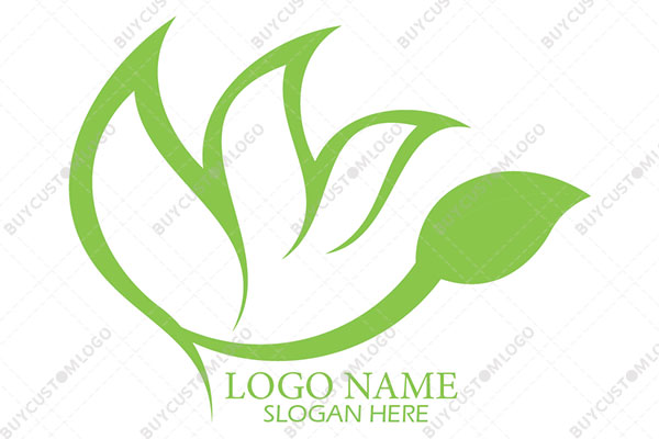 monoline leaves and stem logo