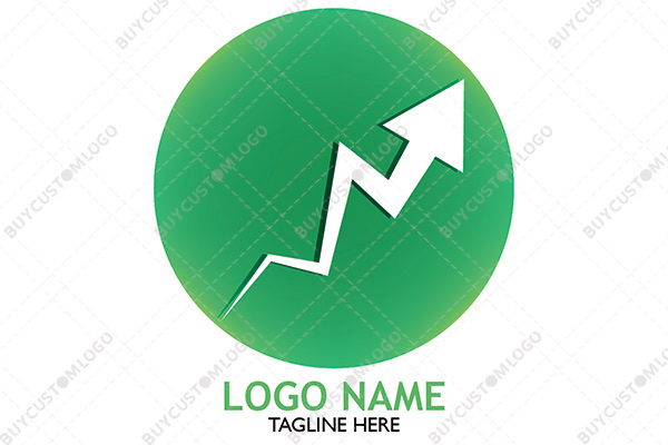 green sun zigzag growth arrow logo