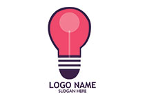 purple and pink candy bulb logo