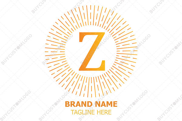 letter z sun themed logo