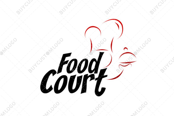 food court sketched chef logo