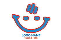 dog bone smiley mascot logo