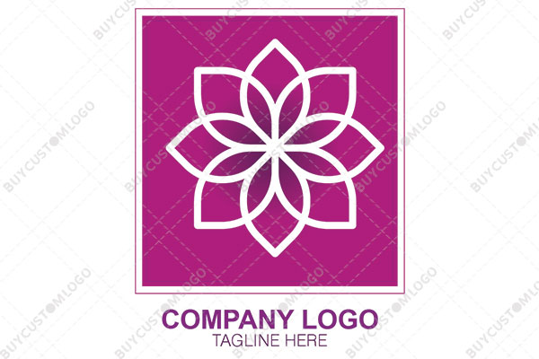geometric flower in a frame logo