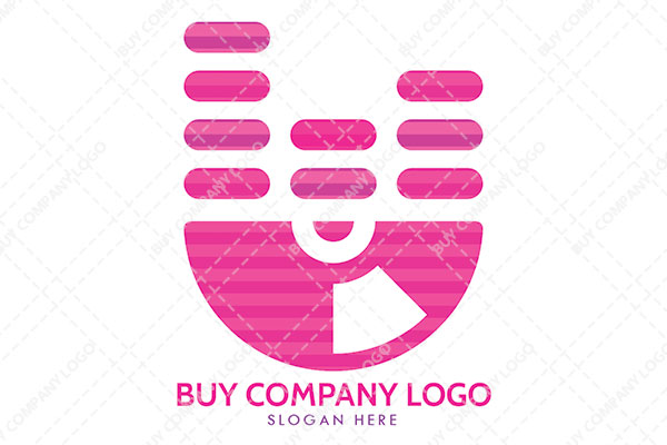 Semi Circle Abstract with a Disc and Digital Dots Above Logo