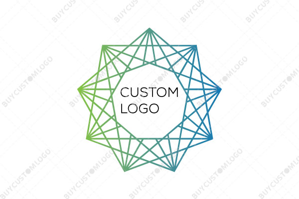 overlapped pentagons sketches logo