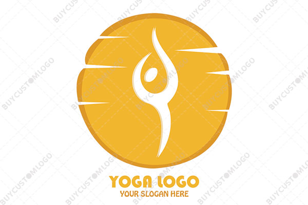 abstract person performing one leg stand logo