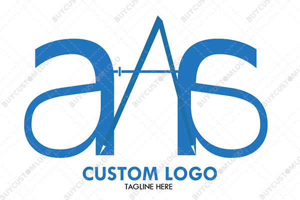 letters a and a mirrored style with divider logo