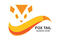 fox tail and abstract face logo