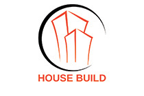 black and orange minimalistic building logo