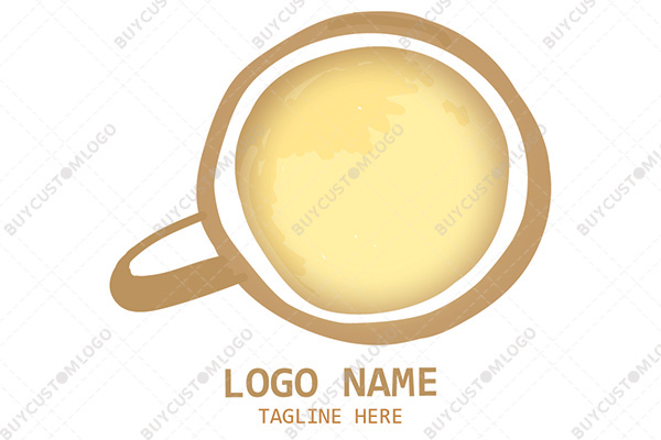 hand drawn coffee cup top logo