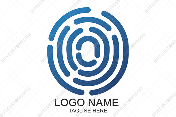 the blue fingerprint minimal logo