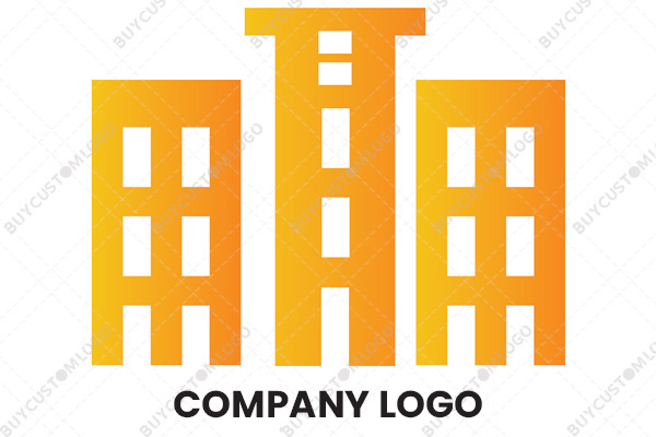 abstract tower and buildings logo