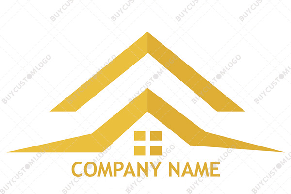 gable roofs and window golden logo