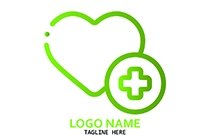 medicine and heart green logo