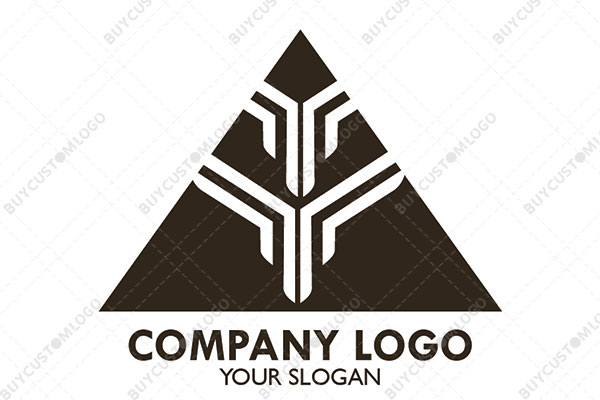 aeroplane sketch in a triangle logo
