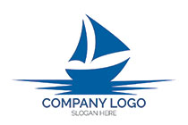 abstract sailing boat happy mascot logo