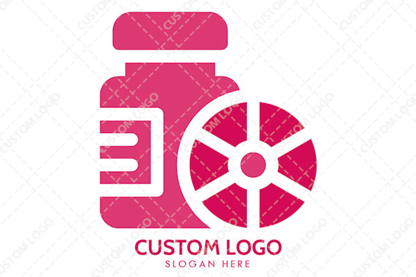 Abstract of a Container with Caution Sign Logo