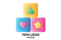 heart, triangle and star block toys logo