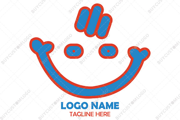 dog bone smiley mascot logo