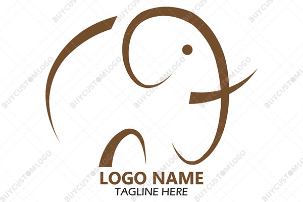 minimalistic abstract elephant logo
