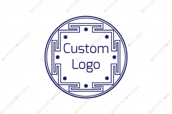 continuous lines and circles blue logo