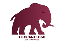 aggressive attacking elephant logo