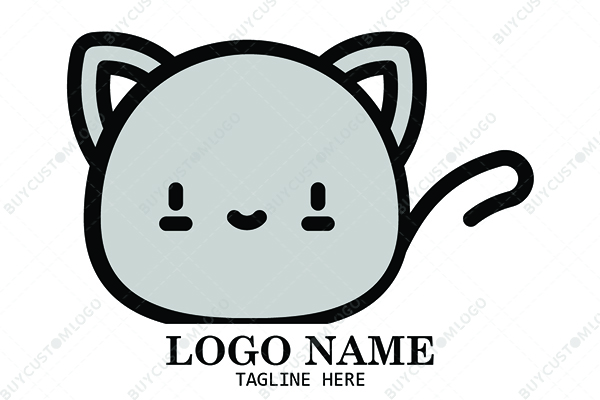 cat and mouse face cartoon logo