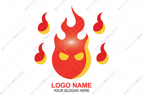 fire monster face logo
