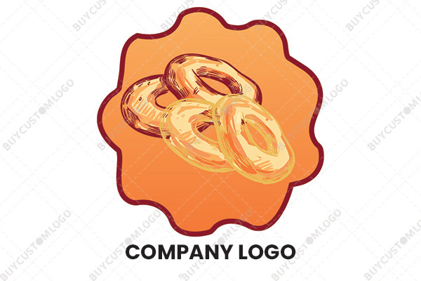 sketched donuts in a swirly seal logo