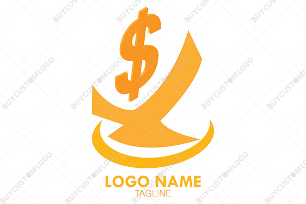 dollar symbol in an abstract basket logo