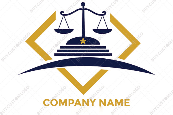 balance scale angry mascot logo