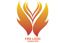 abstract hands fire logo