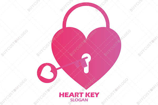 heart lock and key logo