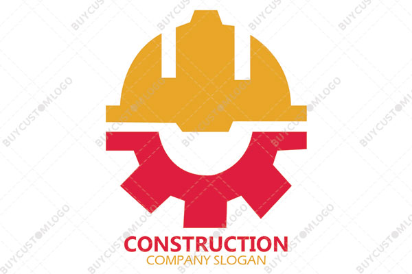 gear and safety hat orange and red logo