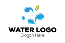 windy water drops and leaf logo