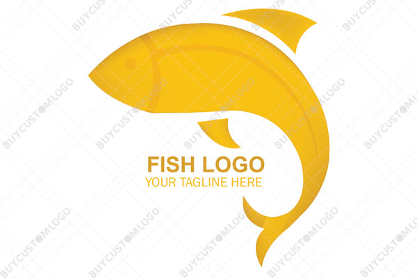 playful golden fish logo