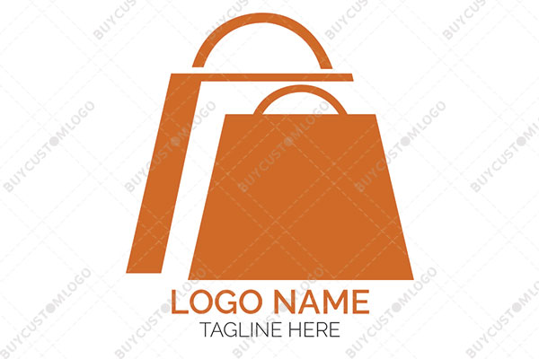 minimalistic orange shopping bags logo