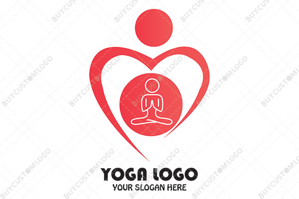 abstract persons meditation pink and white logo