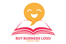 book with messaging icon mascot logo