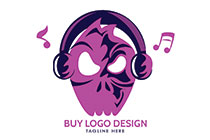 Music Demon with Headphones Logo