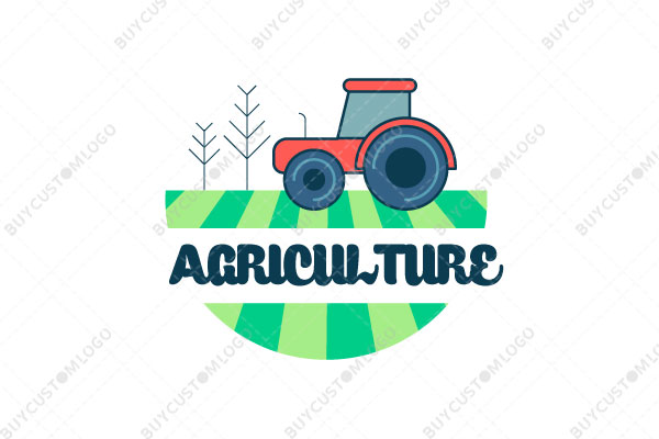 tractor on fields cartoonish logo