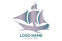 vintage style sailing ship logo