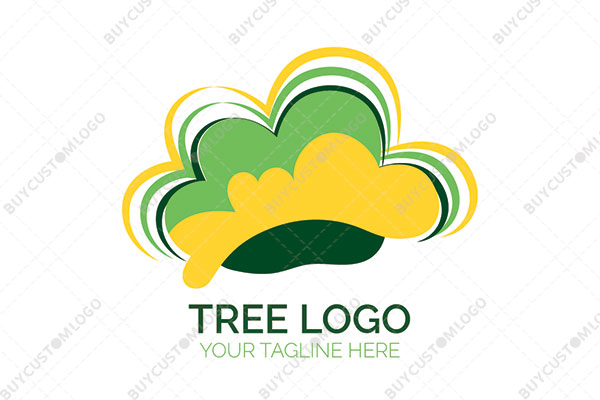 tree crown cloud organic logo