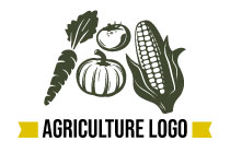 carrot, pumpkin, tomato and corn logo