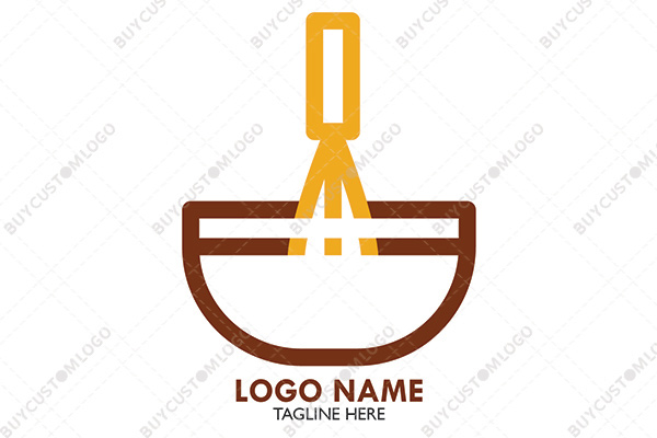 egg beater in a bowl minimal logo